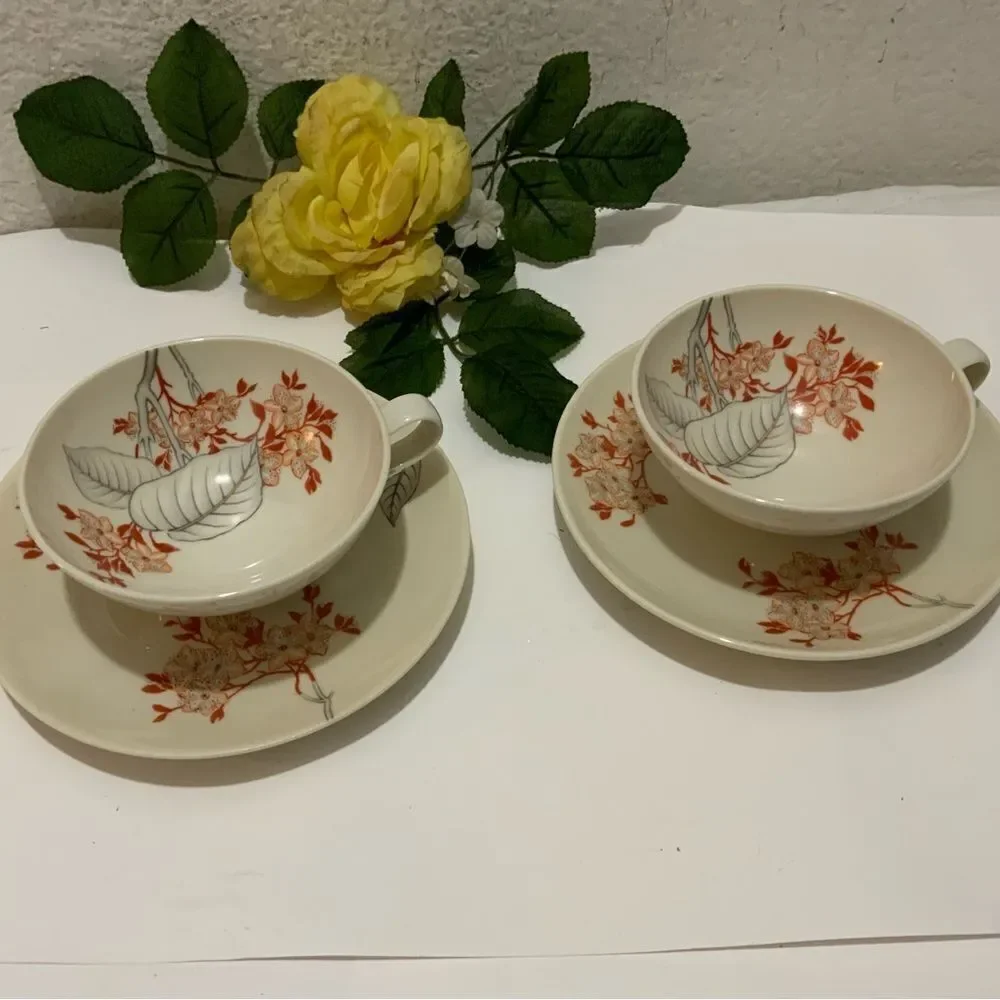 2 Castleton China Demitasse Cup & Saucer Mandalay Pattern By Ching Chih Ye…